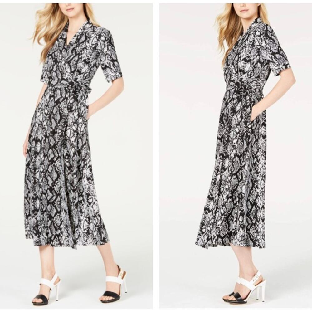 Calvin Klein Python Print Wrap Maxi Dress Snakesk… - image 2
